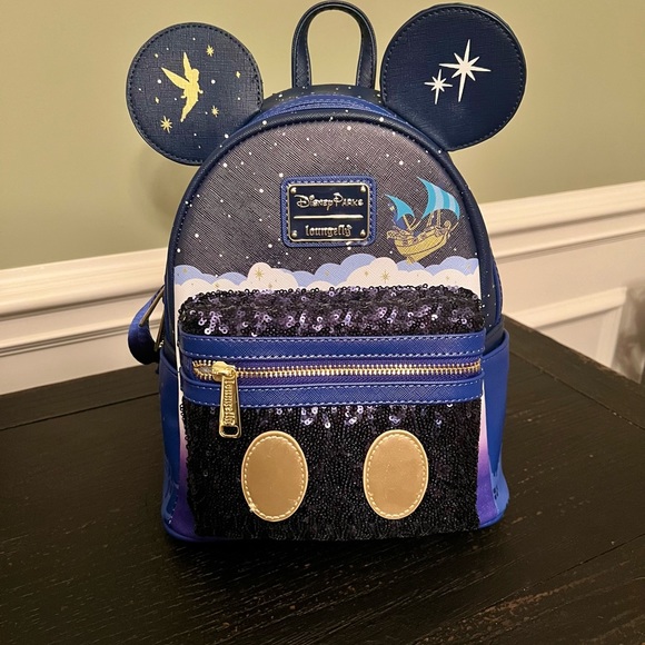 NWT DISNEY PARKS LOUNGEFLY WDW 50TH ANNIVERSARY MMMA PETER PAN MINI BACKPACK - Picture 6 of 9